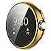 Compatible with Google Pixel Watch Case Screen Protector Bumper Case Soft TPU Protective Case for Google Pixel Watch Case (Gold)