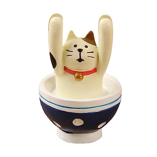 Tissting Cute Animal Cartoon Photo Clip 2.6 x 5cm Resin Base Memo Clips Holder DIY Note Photo Stand Place Card Holder for Home Office Decoration(Bowl of Cat Ice Cream)