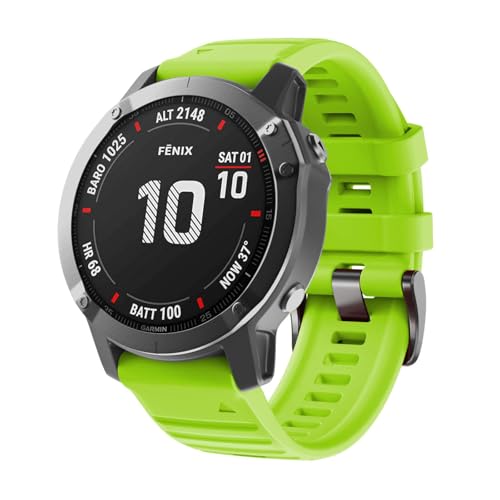 Image of ANCOOL Compatible with Fenix 6X /7X Band 26mm Quickfit Soft Silicone Watch Band Replacement for Fenix 5X /Fenix 8 51mm /Fenix 5X Plus /Fenix 3 /Fenix 6X Pro /Descent Descent MK2i Smartwatches (Green)