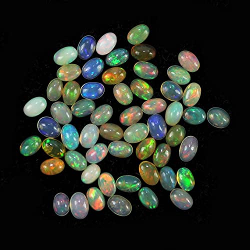 Opale de Welo cabochon ovale 6x4mm feu arc-en-ciel pour création bijou