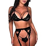 Ropa interior Kwatieh Transparente Mujer Caliente Encaje Sexy Lencería Caliente Lencería Mujer Sexy Caliente para Sexo Lencería Sexy para Sexo Abierto Bajo Mujer Curvy Elegante Abierta ÍNtima 0425-20331, Negro , XL