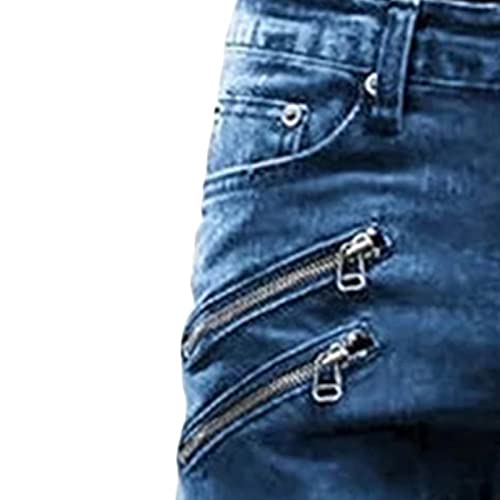 Jeans para hombre estilo motociclista DGHM-JLMY miniatura 2