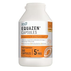 EQUAZEN Capsules | Omega 3 & 6 Fish Oil Supplement | Supports Brain Function | Blend of DHA, EPA & GLA | Suitable for Children 5+ to Adults | 360 Capsules