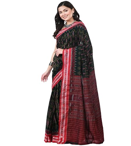 Image of Nuapatna Cotton Saree of Odisha Ikkat Orissa Traditional Handloom Sari | Bomkai | Pata | Nuapatana | sambalpuri saree | khandua patta sare | without Blouse S6