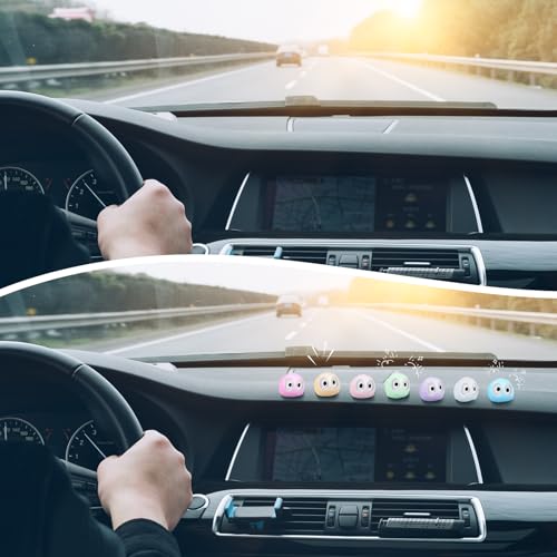 Sibba Niedliche leuchtende Ruß-Sprites, 49 Stück, Auto-Innendekoration, Auto-Rückspiegel, Innenzubehör, bunte Rußautos, Ornament, lustiger Armaturenbrett-Aufkleber für Auto, Zuhause, Büro