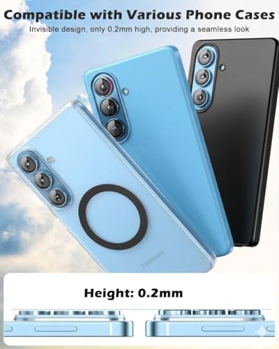 Image of Camera Lens Protector for Samsung Galaxy S26 / S26 Plus Sky Blue AR AF Coated 9H Tempered Glass Camera Guard, Anti Drop, Scratch Resistant Camera Lens, Case Friendly Waterproof Heavy Duty UHD Clear Camera Cover
