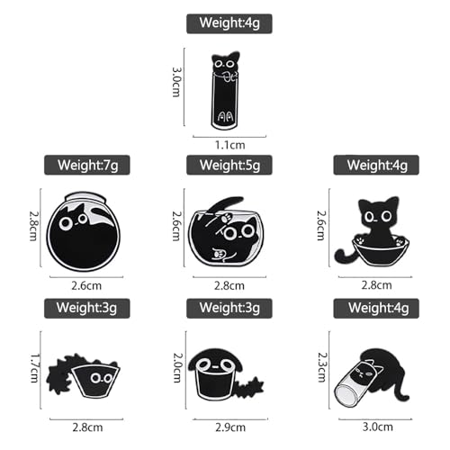 Image of Creative Cat Themes Enamel Pins Set - Lovely Cats Brooch Pin for Backpack Bag Hat, Gifts for Cats Lover
