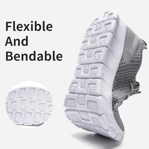 QIJGS Tennis Shoes Women Running Gym Walking Sneakers Workout Grey Size 7.5 by QIJGS - Used condition - Image 4