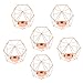 Fityle 6-Set Geometric Polished Tealight Candle Holder Table Top Centerpiece Weddings Events Parties Decor - Rose Gold