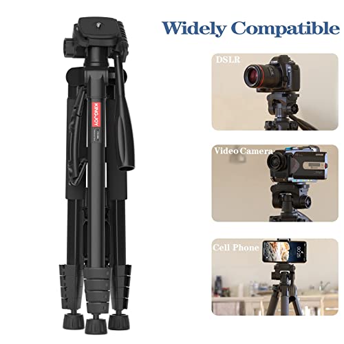 KINGJOY 75\" Camera Tripod for Canon Nikon Aluminum Monopod Tripod with Remote Shutter Phone Mount and Carry Bag Max Load 11LB