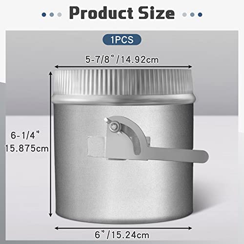 Therwen Backdraft Damper Duct Manual Volume Damper With Sleeve Stove Pipe Galvanized Sheet Adjustment Airflow Ducting Branch Hvac Air Balancing For Range Hoods thumb #1