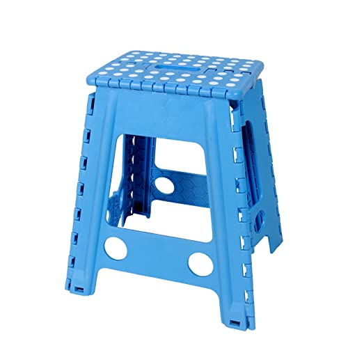 Fisiei Step Stool,17.52inch Height Step stools for Adults,Folding Step Stool,Folding Stool,Foldable Stool,Tall Stool for Kitchen,Bathroom,Living Room,Bedroom, Office, etc(Blue 17inch)
