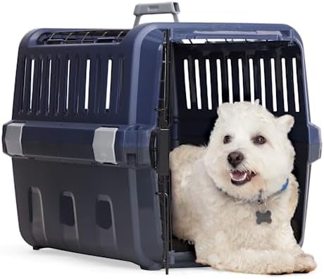 EveryYay by Petco 2-Door Pet Kennel Small 23" L X 15.4" W X 15.8" H Navy & Grey