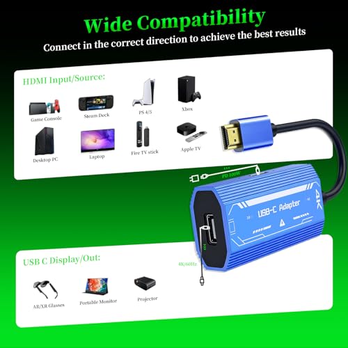 Adaptador HDMI a USB-C para conectar consolas a monitores portátiles 5