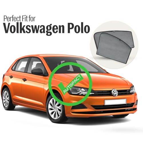 Image of Autofact Car Sunshades for Volkswagen Polo, UV Protection, Useful Car Accessories, Custom fit Sun Shades for Side Windows, Set of 4