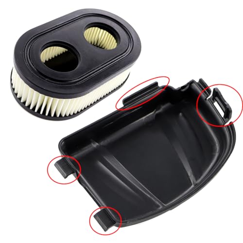 MCHNIC Couvercle de Filtre à Air avec Filtre pour Tondeuse à Gazon Briggs & Stratton Séries 550E 550EX 575EX Eco-Plus 625E - Remplace #595658 590548 798452