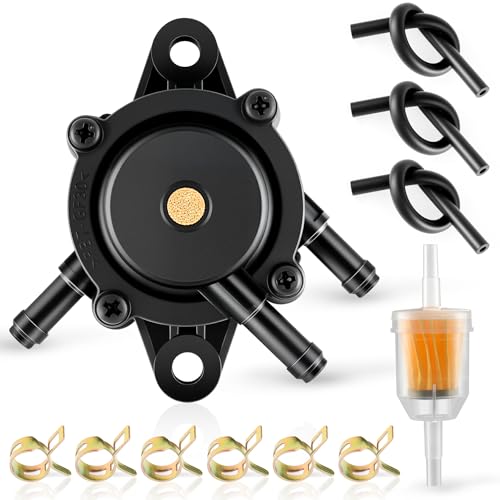 JUSTTOP Fuel Pump with Filter & Oil Hose, Compatible with Kohler 17HP-25HP, Briggs and Stratton, John Deere, Honda, Kawasaki, Yamaha Small Engine Lawn Mower, Replace 808492 808656