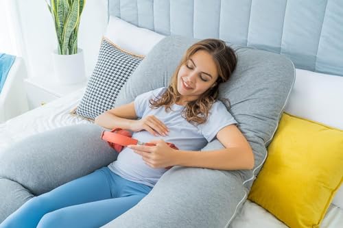 Image of Safe Multifunctional Microfiber U Shaped Pregnancy Pillow /Maternity Pillow. (Grey-U-Chain-2)