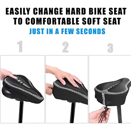 Image of SHIVEXIM Silicon Gel Soft Bicycle Saddle Seat and Cycling Cushion Pad Cover Bicycle Seat Cover (Black)