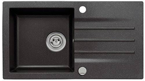 Mojito 40 Küchenspüle Farbe Axis Schwarz Material Axigran 50er Spülbecken Siphon, Einbau Granitspüle Cover