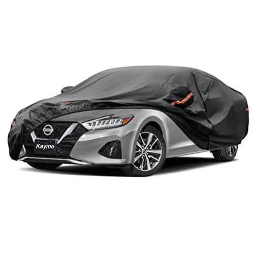 Kayme 7 Layers Car Cover Custom Fit for Nissan Maxima (1988-2025) Waterproof All Weather for Automobiles, Outdoor Full Cover Rain Sun UV Protection.Bl