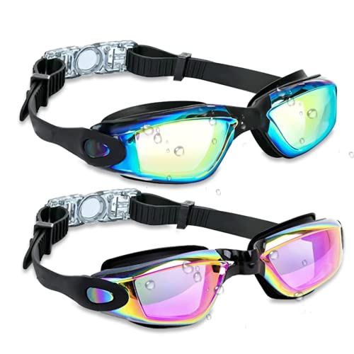 AiScrofa Kids Swim Goggles, Pack of 2 Swimming Goggles for Children