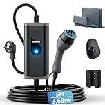 bokman Chargeur Voiture Electrique, (16A, 3.68kW, 5m) Type 2 EVSE Portable Recharge Voiture Electrique Compatible avec Model 3, Model Y, EX30, XC60, Q4, MG4, 208EV et PHEVs