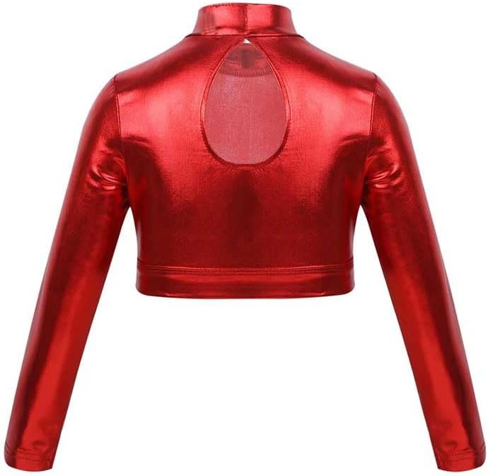 Women's Shiny Patent Leather top Sexy Hollow Tight T-Shirt Gold Stamping Performance Clothing