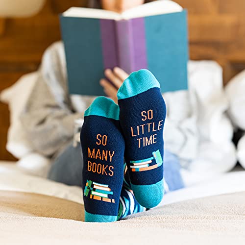 So Many Books, So Little Time - Funny Socks For Women And Teens Who Love To Read Books - Reading Christmas Gift One Size #TOP3
