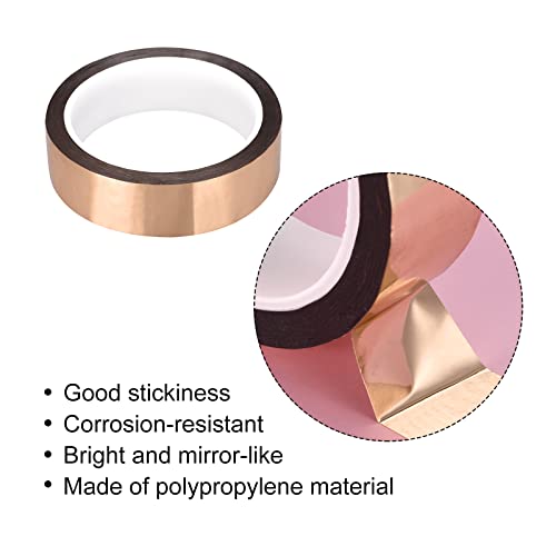 Image of MECCANIXITY Metalized Polyester Film Tape,1.09inch x 54.6yds. Adhesive Mirror Finish Decor Tape for Detailing Accent Wall,Graphic Arts,Wardrobe Crafts Tape 50m x 28mm,Rose Gold Tone