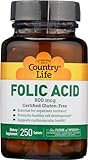 Country Life - Folic Acid 800 mcg - 250 Tablets