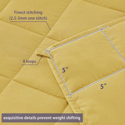 Image of yescool Weighted Blanket for Adults 20lbs Queen Size, 60 inch x 80 inch, Yellow