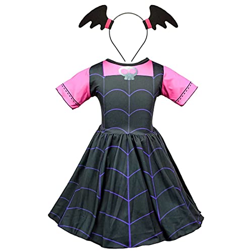 Fantasia Vampira Infantil Vampirina Com Tiara de Halloween (P 2-4)