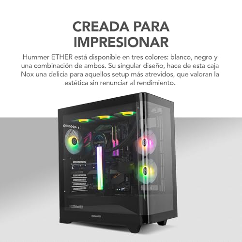 Caja Hummer Ether de NOX           , la semitorre ATX con cristal templado curvo y ventilación ARGB avanzada 5