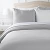 AmazonBasics microvezel dekbedset, lichtgrijs, 155 cm x 200 cm / 80 cm x 80 cm x 2
