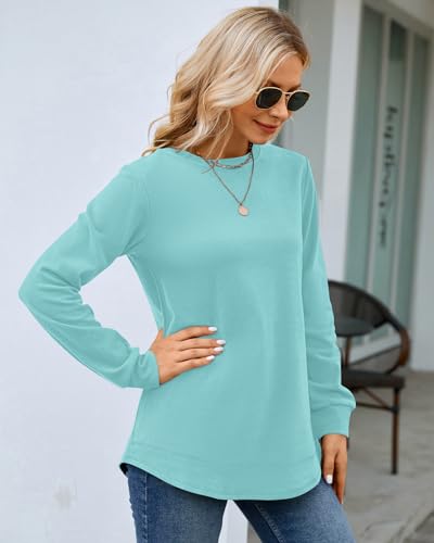 Image of MOLERANI Sweatshirts for Women Casual Long Sleeve Crewneck Shirt Tunic Tops | Pullovers, Soft Lightweight Warm Fabric, Loose Fit, Fall Winter Trendy Clothes, Daily Wear, Workout, Outdoor Outfits