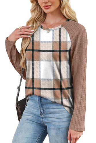 Image of OFEEFAN Long Sleeve Shirts for Womens Fall Fashion 2026 Crewneck Oversized Sweatshirt Tunic Tops to Wear with Leggings