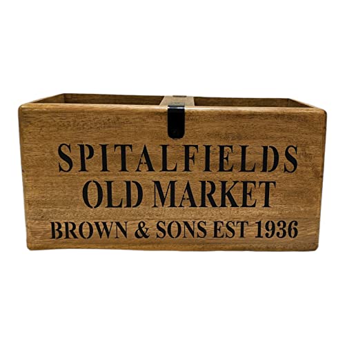 ACL Caisse de rangement en bois - Durable - 2 compartiments - Spitalfields Old Market Storage - Style rustique Cover