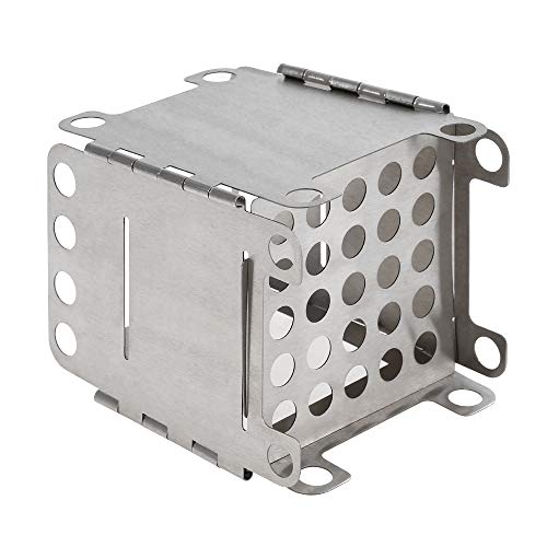 Fogão Externo, Romacci Fogão portátil de titânio leve dobrável a lenha Fogão de bolso Cozinha ao ar