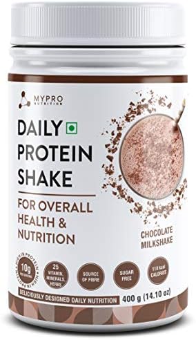Mypro Sport Nutrition Daily Protein Shake 118 kcal Calories, 25 Vitamin -Serving -40- For Men & Women Chocolate Milk Shake Flavor For 400Gm