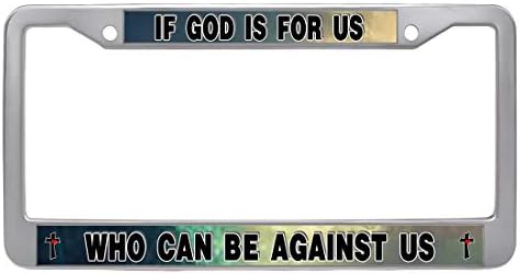 Nuoyizo If God is for Us Who Can Be Against Us License Plate Frame Religious License Plate Cover Christian Auto Tag Holder Personalized Car Tag Frame Novelty Car Tag Holder