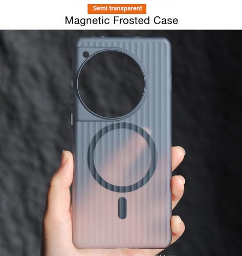 Image of Kapa Matte Magnetic Wave Grip Back Cover for OnePlus 12 | [MagSafe Compatible] Wireless Charging, Slim, Metal Buttons Frosted Back Case (Grey)