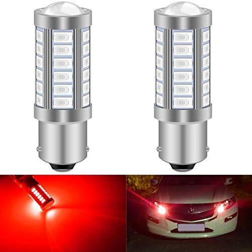 KATUR 4pcs BAU15S 7507 1156PY PY21W 5630 33-SMD Amber 900 Lumens Super Bright LED Turn Tail Brake Stop Signal Light Lamp Bulb 12V 3.6W