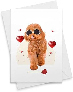Cute Poodle Valentines/Anniversary Card - Romantic Card, Cute Love Card, Funny Valentines Day, Greeting Card, Love Greeting, Funny Love Card [00437]