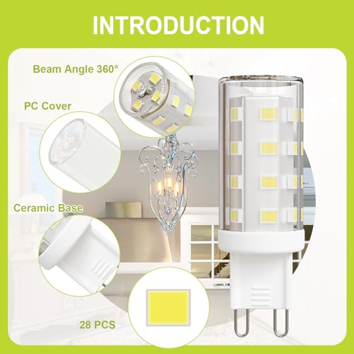 GY G9 LED Bulbs,3.2W Warm White 3000K Energy Saving Light Bulbs,Equivalent to 40W,520 Lumen No Flicker - Image 3