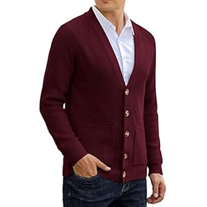 Sailwind Men’s Long-Sleeve Cardigan Sweater Soft Cable Knit Sweater for Men