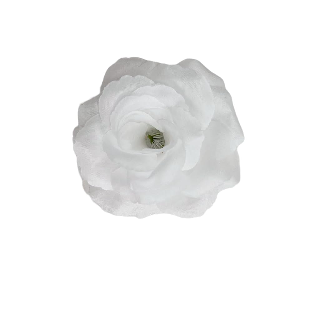 Corkwaw 25 Pcs 3 inch Artificial Rose Flower Heads,Silk Rose Head Flowers,Wedding Party Home Garden Decoration DIY Craft Gift Box Decoration (White) - Image 3