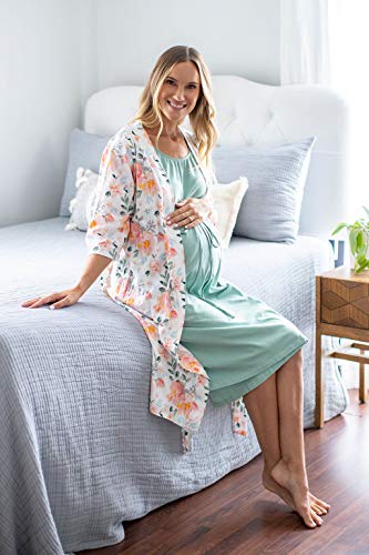3 In 1 Maternity Labor Delivery Nursing Hospital Birthing Gown & Matching Robe (L/Xl Pre Pregnancy 12-20, Mila/Sage) #TOP1