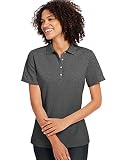 Ladies' 6.5 oz. X-Temp® Piqué Short-Sleeve Polo with Fresh IQ L CHARCOAL HEATHER