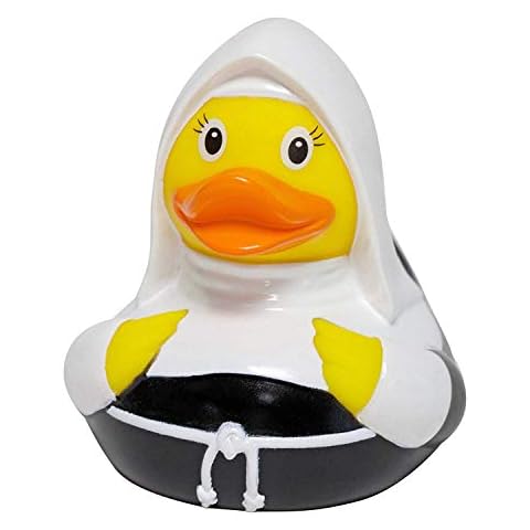 Lilalu 2028 Nun Rubber Duck Bath Toy, Black/White Cover
